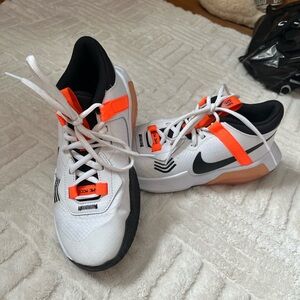 Nike White & Orange Basketball Sneakers